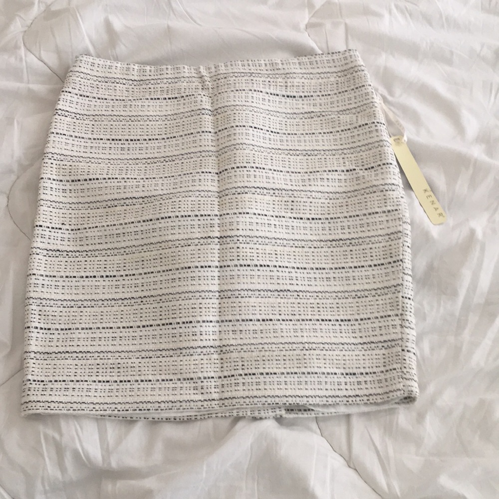Kenar women’s skirt small woven black white cream